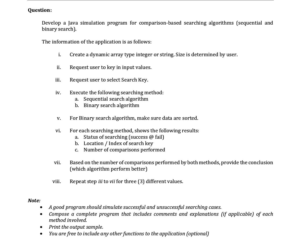 Solved Question: Develop a Java simulation program for | Chegg.com