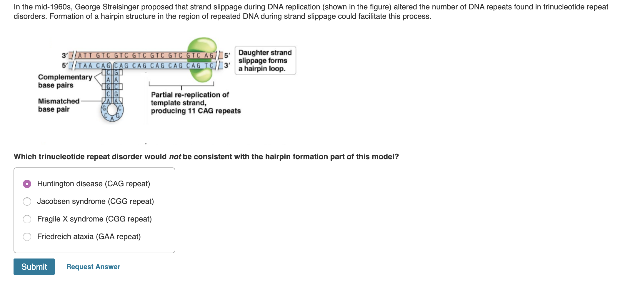 Solved In the mid1960s, Streisinger proposed that