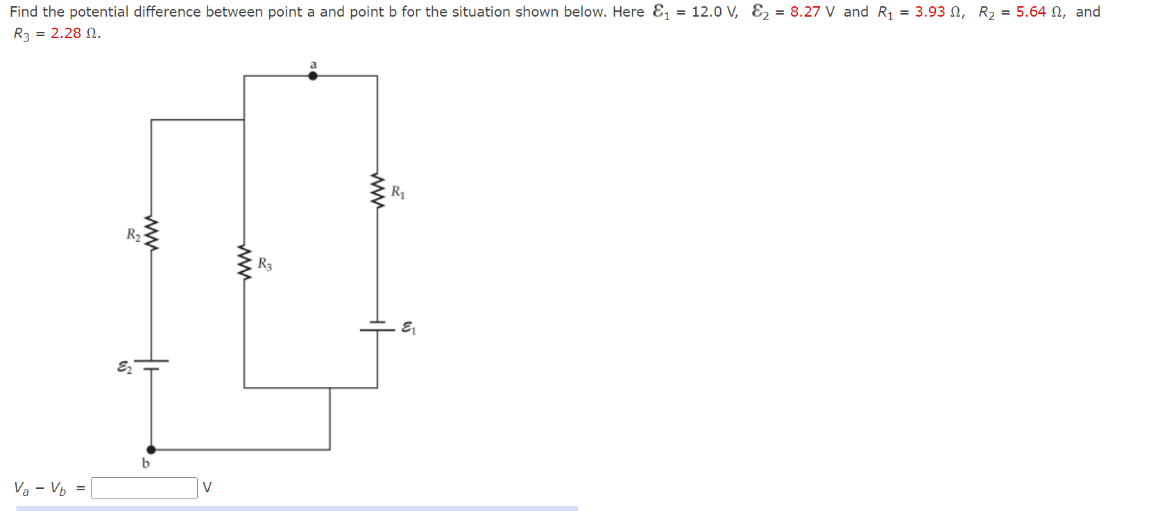 Solved Find the potential difference between point a and | Chegg.com