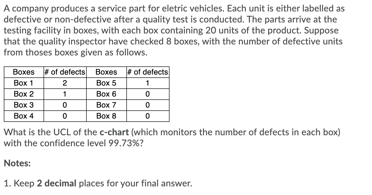 Solved A company produces a service part for eletric | Chegg.com