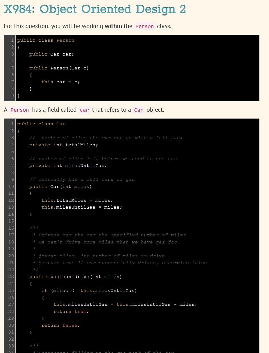 Solved X984: Object Oriented Design 2 For this question, you | Chegg.com