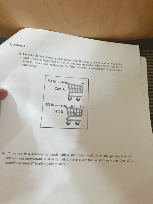 Solved a) Consider the two shopping carts shown. Cart B
