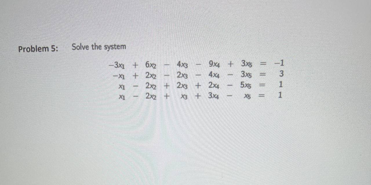 Solved Problem 5: Solve The System ཙྩོ ༈ ཛ ན TL + + | | + + | Chegg.com