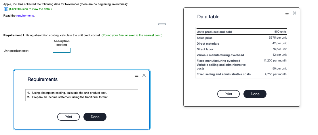 Solved Apple, Inc. Has Collected The Following Data For | Chegg.com