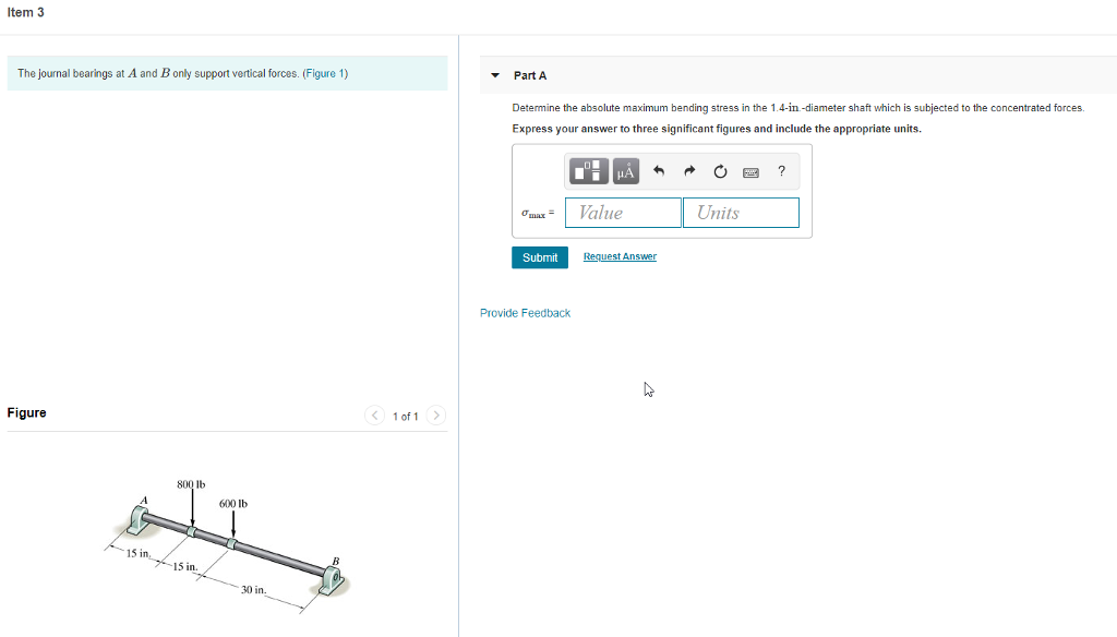 Solved The journal bearings at A and B only support vertical | Chegg.com