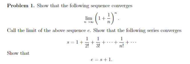 Solved Problem 1. ﻿Show That The Following Sequence | Chegg.com