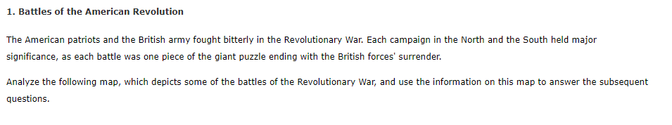 Solved 1. Battles Of The American Revolution The American | Chegg.com