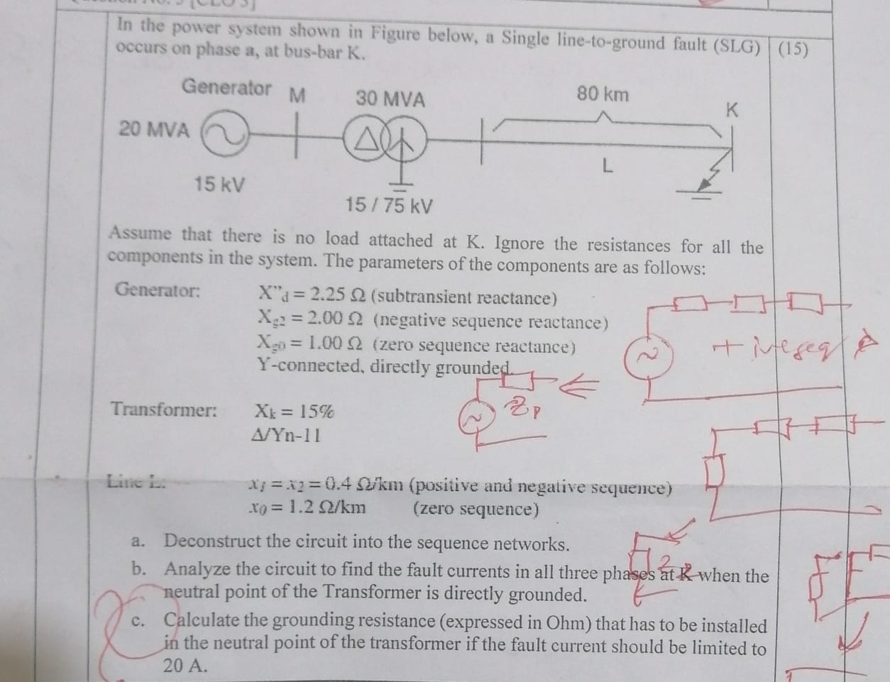 Solved In the power system shown in Figure below, a Single | Chegg.com