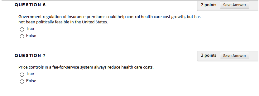 Solved QUESTION 6 2 points Save Answer Government regulation | Chegg.com