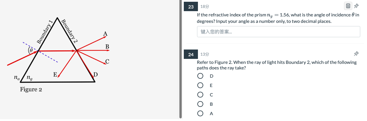 Solved Problem 9 145 What is the angle of refraction in the | Chegg.com