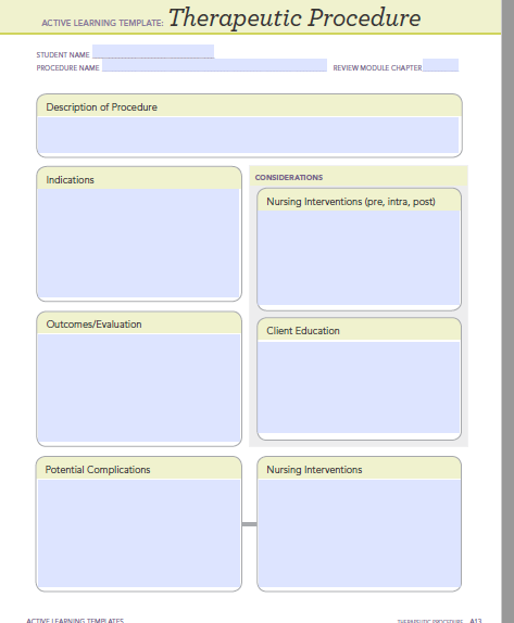 Solved ACTIVE LEARNING TEMPLATE: Therapeutic Procedure | Chegg.com