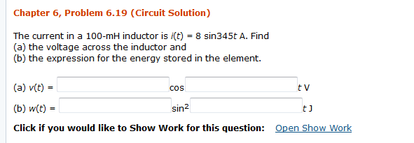Solved Chapter 6, Problem 6.19 (Circuit Solution) The | Chegg.com