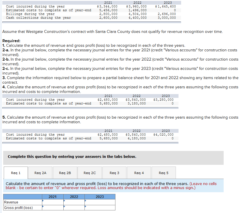 How do i account for year 3 in contract costing