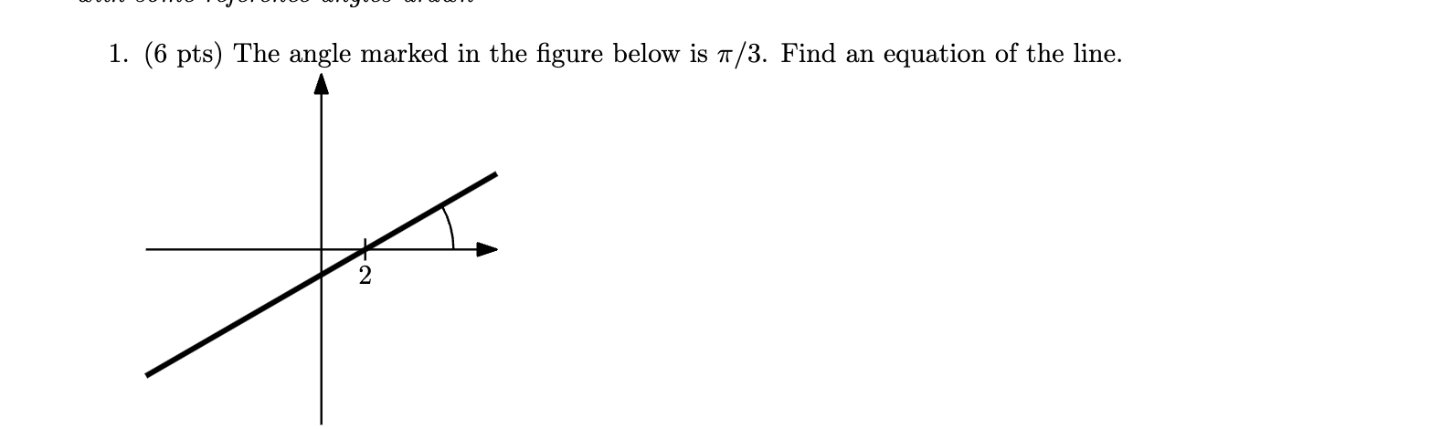 Solved (6nts) ﻿The angle marked in the figure below is π3. | Chegg.com