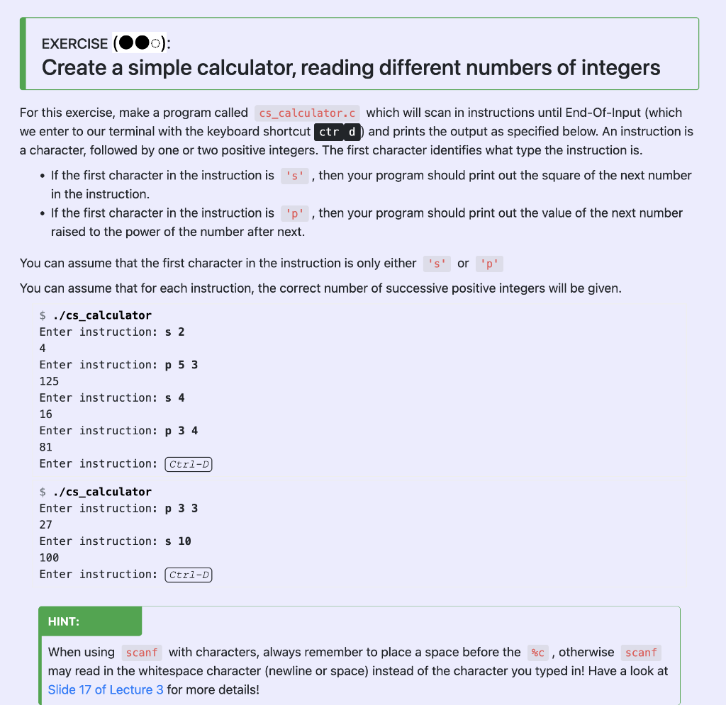 Calculator on sale for integers