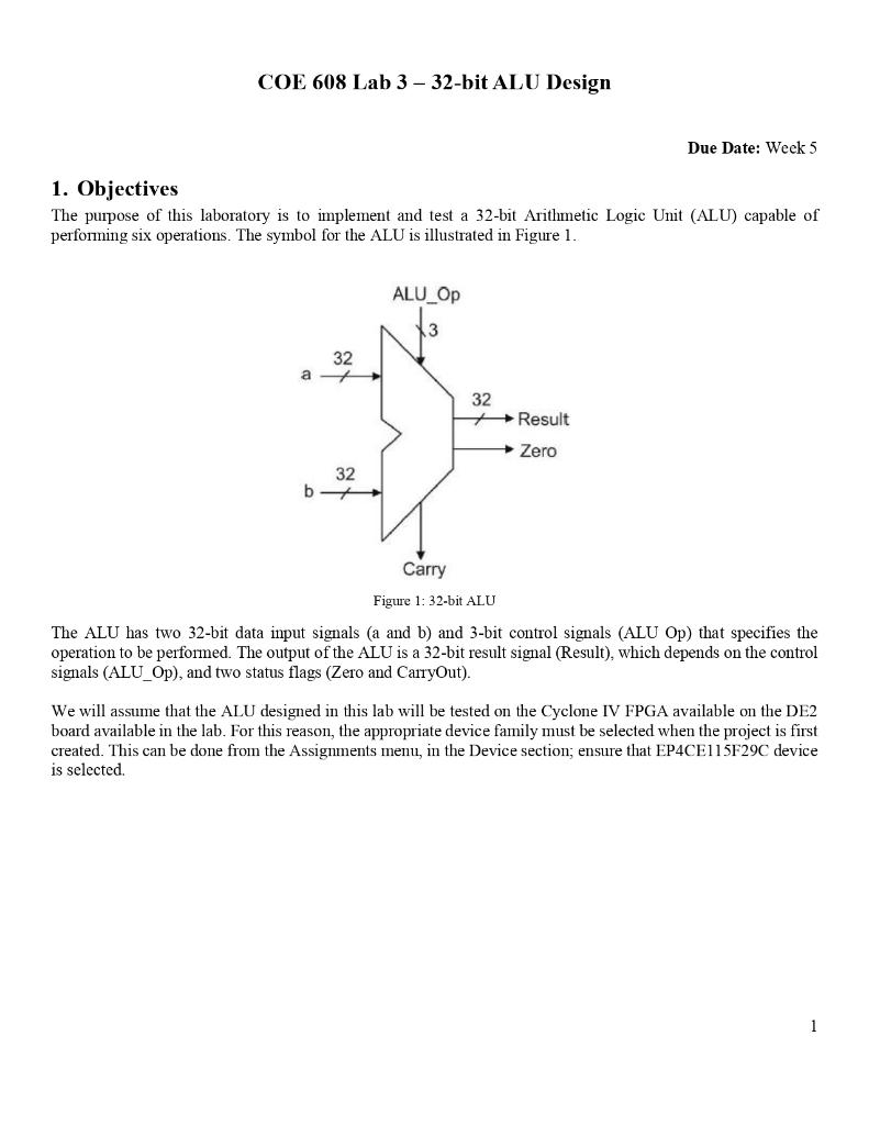 Solved 1. Objectives The purpose of this laboratory is to | Chegg.com