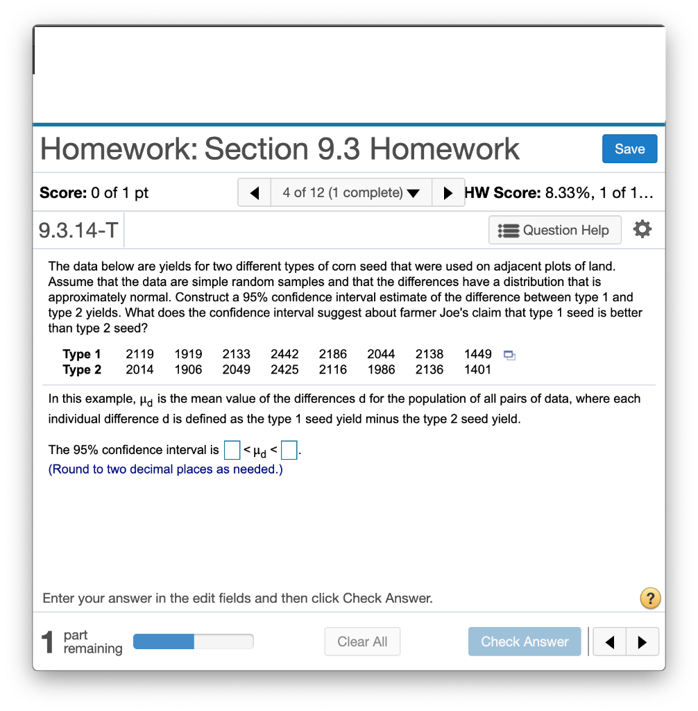 Solved Homework: Section 9.3 Homework Save Score: 0.43 of 1 | Chegg.com
