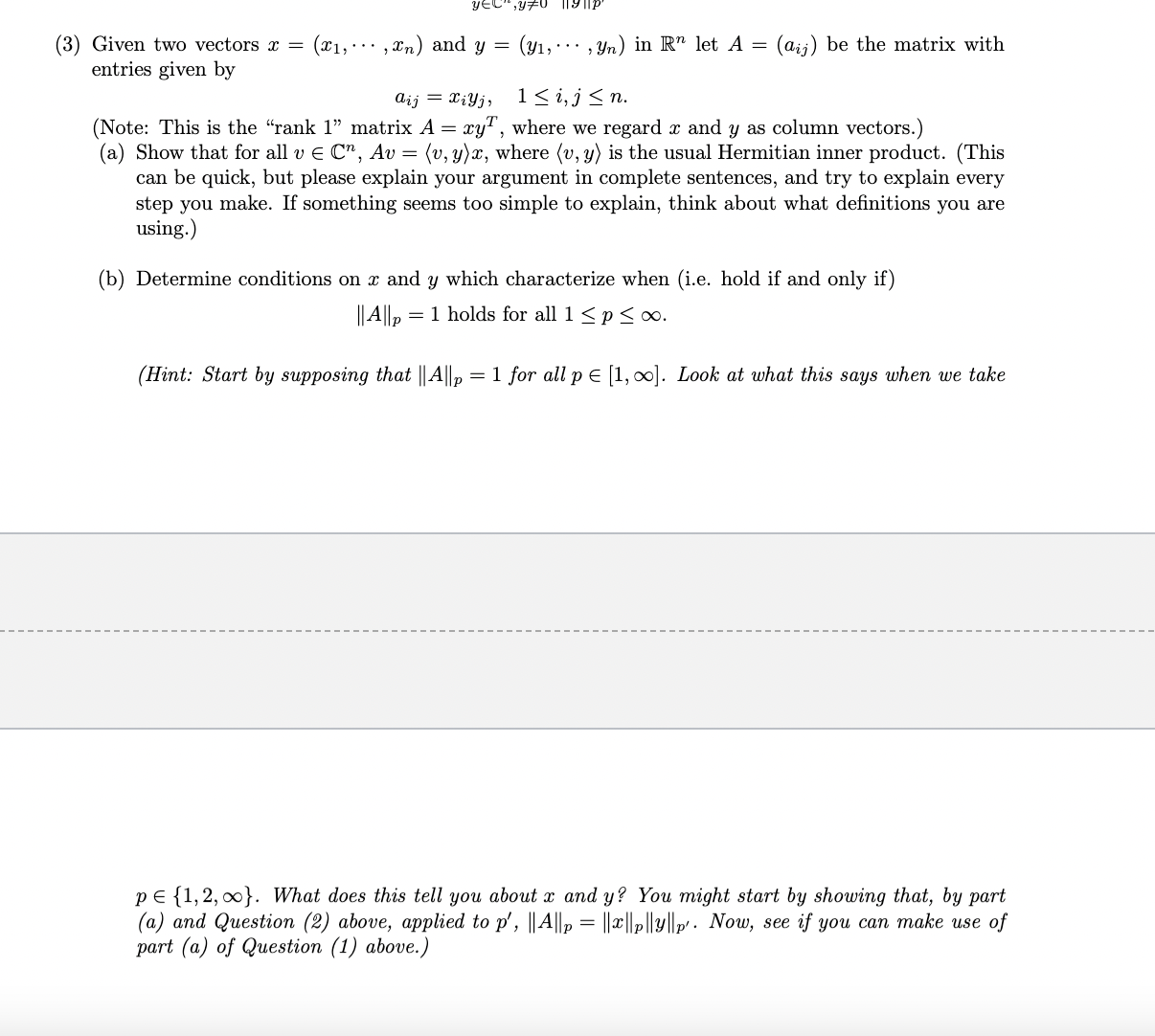 Solved This is ﻿a linear algebra question. In what follows, | Chegg.com