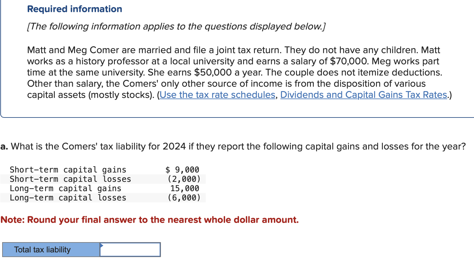 The tax rate schedules and dividends and capital