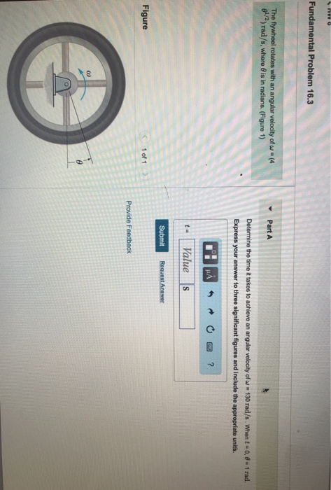 Solved Fundamental Problem 16.3 The flywheel rotates with an | Chegg.com