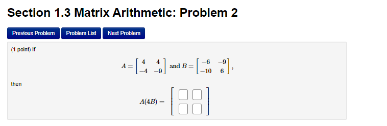 Solved Previous Problem Problem List Next Problem (1 point) | Chegg.com