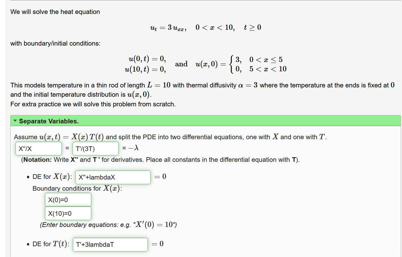 We Will Solve The Heat Equation Ut 3 Uzt 0 X Chegg Com