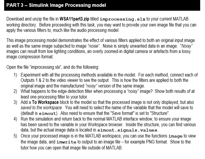 PART3- Simulink Image Processing model Download and | Chegg.com