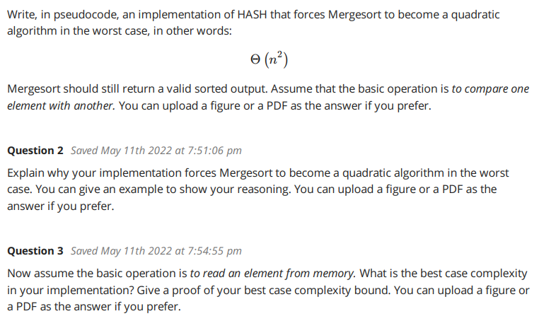 Solved Problem 3: Hacking Merge Sort You are a hacker that | Chegg.com