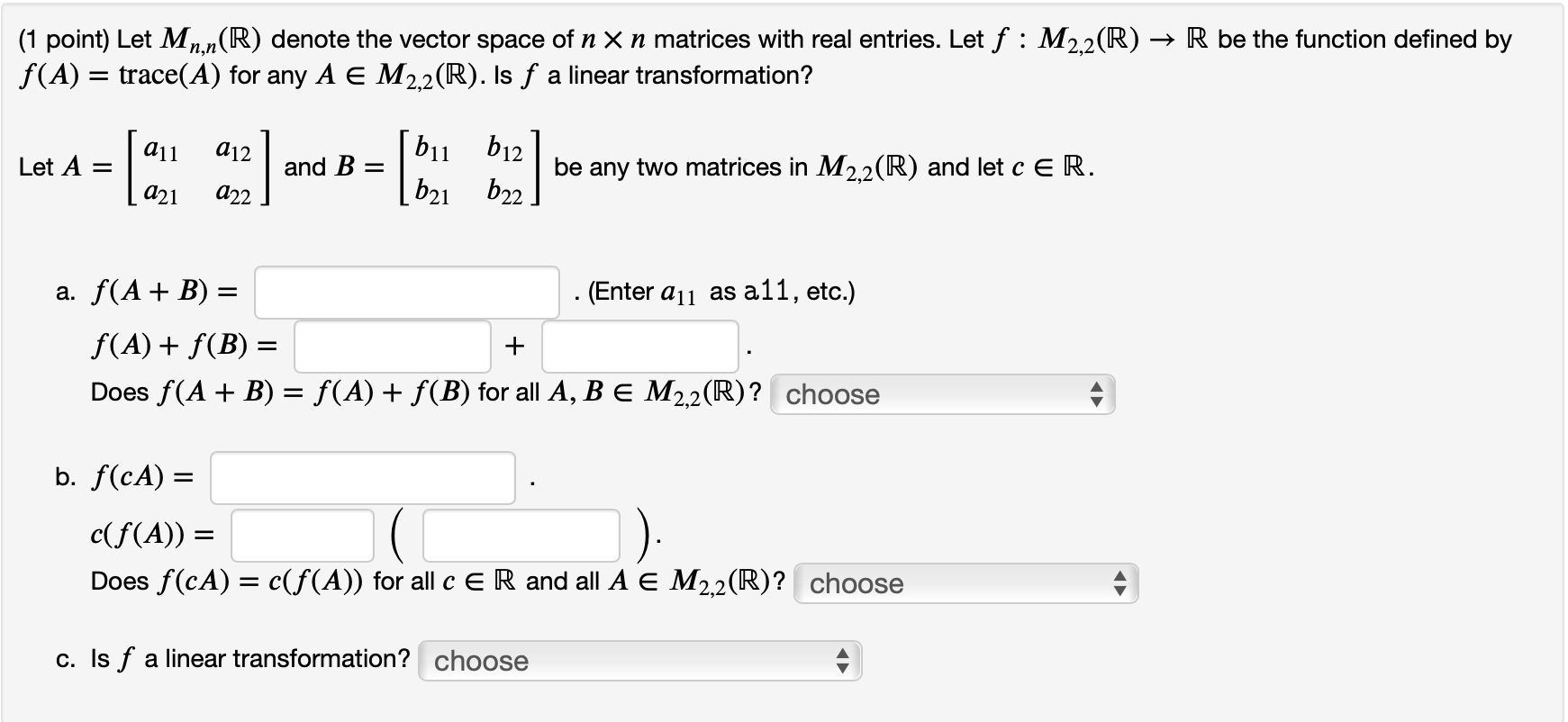 Solved Bi Buz 1 Point Let Mn N R Denote The Vector Sp Chegg Com