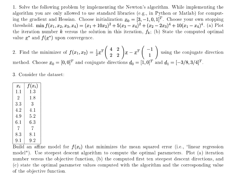 1. Solve The Following Problem By Implementing The | Chegg.com