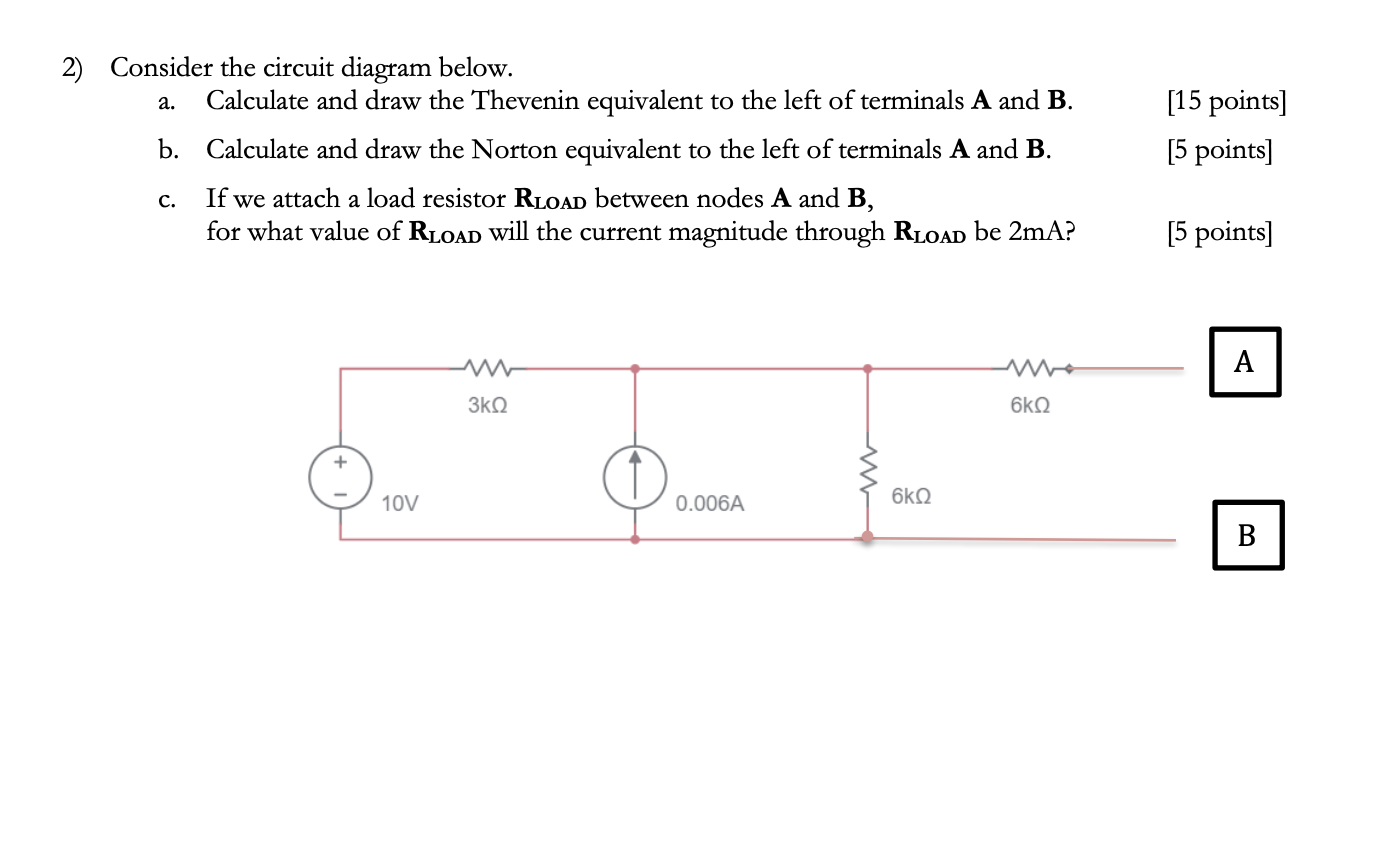 Solved 2 Consider The Circuit Diagram Below A Calculate 0430