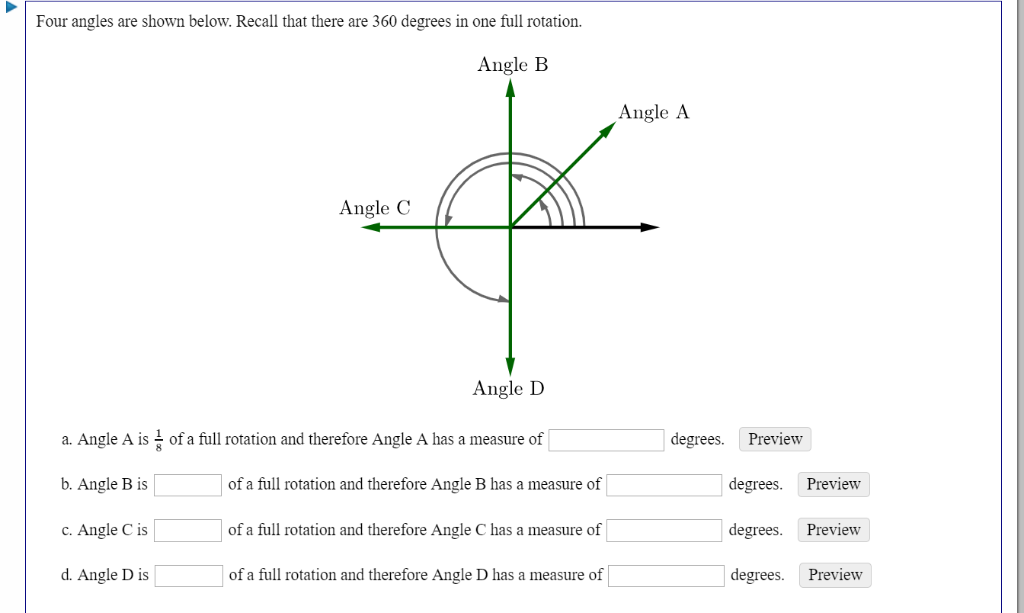 Solved Four angles are shown below. Recall that there are | Chegg.com