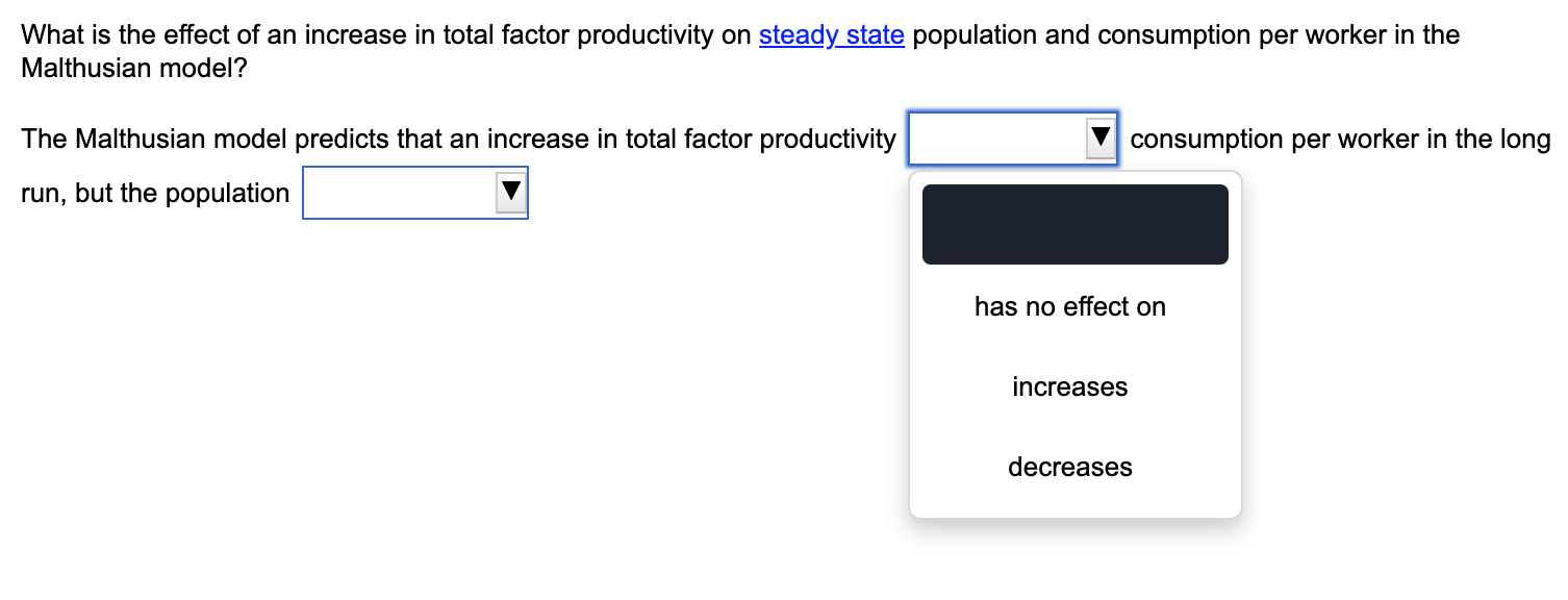 Solved What is the effect of an increase in total factor | Chegg.com