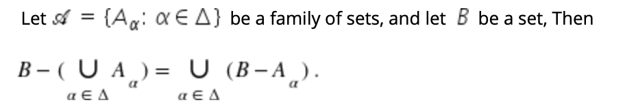 Solved Let = {A: αE A} Be A Family Of Sets, And Let B Be A | Chegg.com