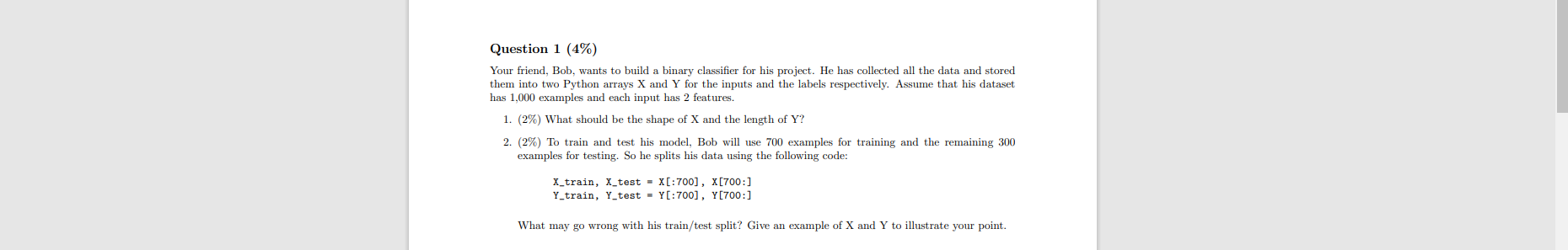 Solved Question 1 4 Your Friend Bob Wants To Build A Chegg