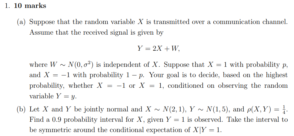 Solved (a) Suppose that the random variable X is transmitted | Chegg.com