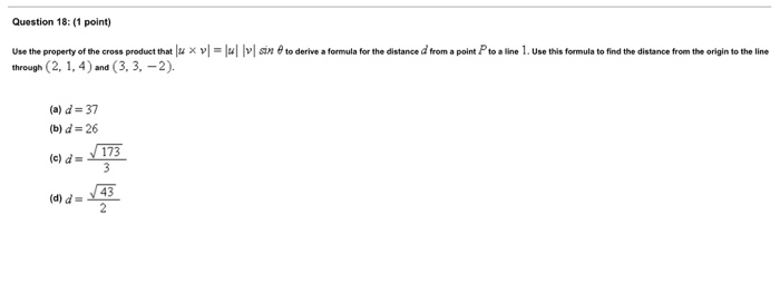 Solved Question 15: (1 point) Find direction numbers,a,b, | Chegg.com