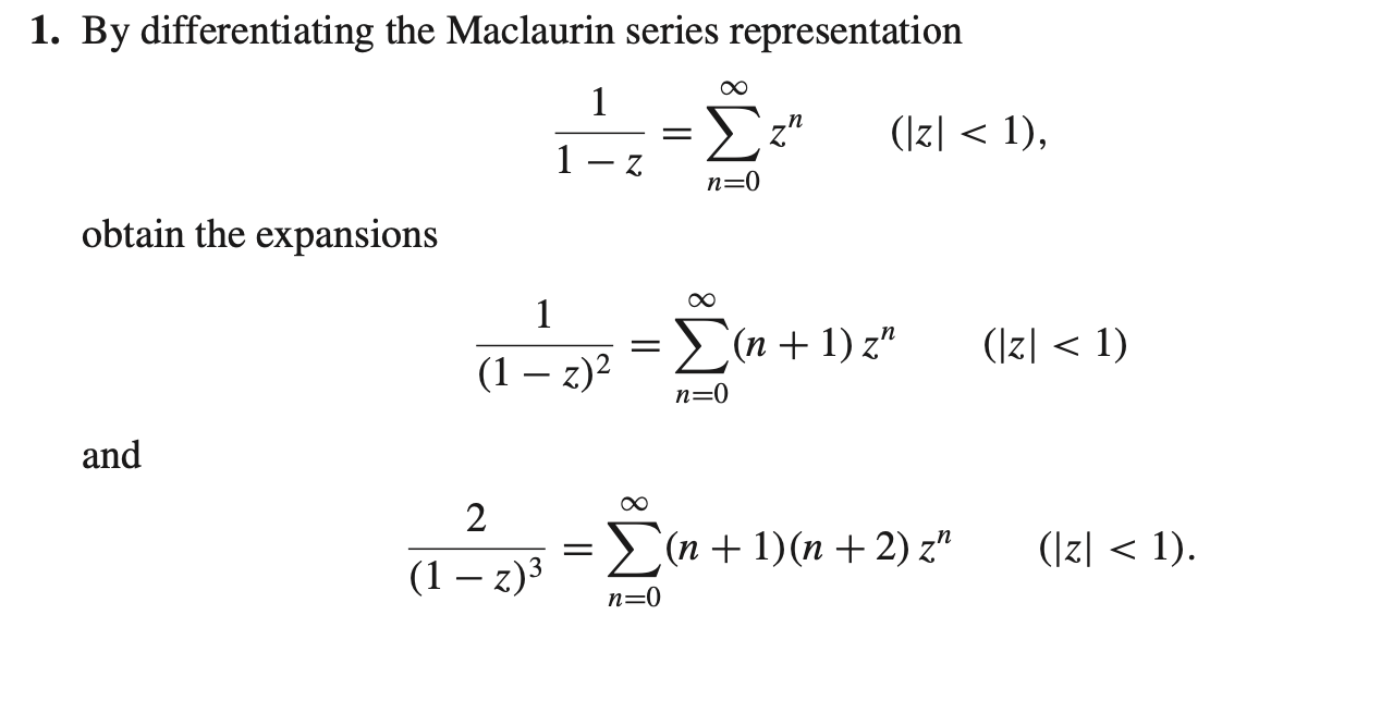 Solved 1. By differentiating the Maclaurin series | Chegg.com