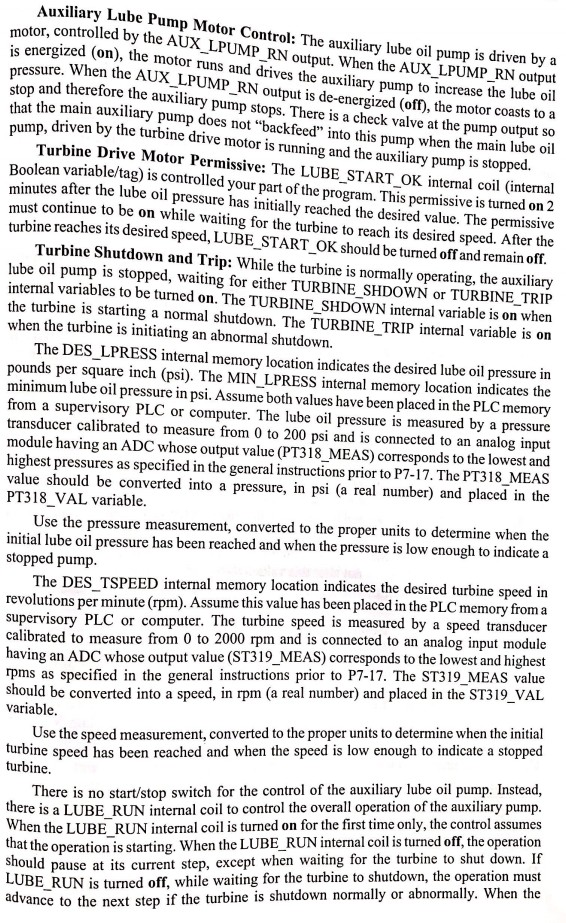 P7 27 Turbine Auxiliary Lube Oil Pump Using Function Chart Approach