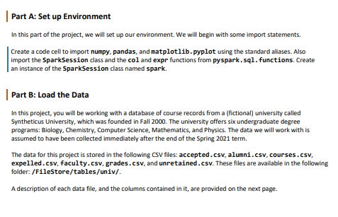 Solved | Part A: Set up Environment In this part of the | Chegg.com