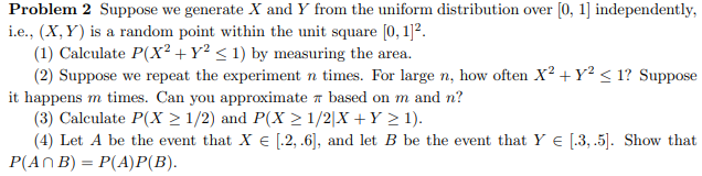 Solved Problem 2 Suppose We Generate X And Y From The | Chegg.com