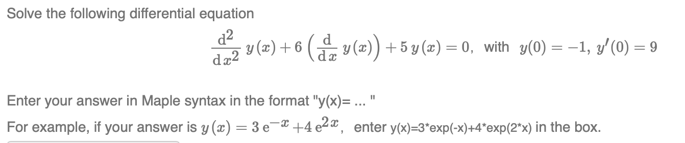 Solved Solve the following differential equation | Chegg.com