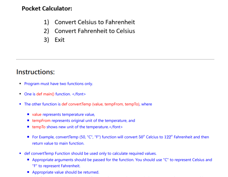 Solved Pocket Calculator: 1) Convert Celsius to Fahrenheit | Chegg.com