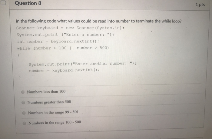 Solved In the following code what values could be read into | Chegg.com