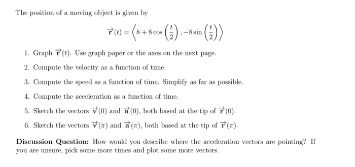 Solved The position of a moving object is given by Trot)- 8 | Chegg.com