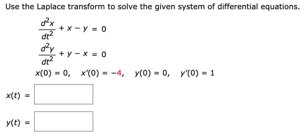 Solved Use the Laplace transform to solve the given system | Chegg.com