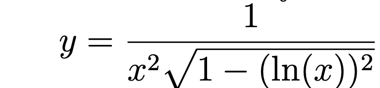 \( y=\frac{1}{x^{2} \sqrt{1-(\ln (x))^{2}}} \)