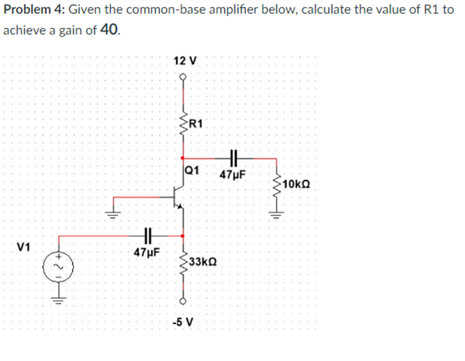 Solved Problem 1: For the circuit below, with β=100, | Chegg.com