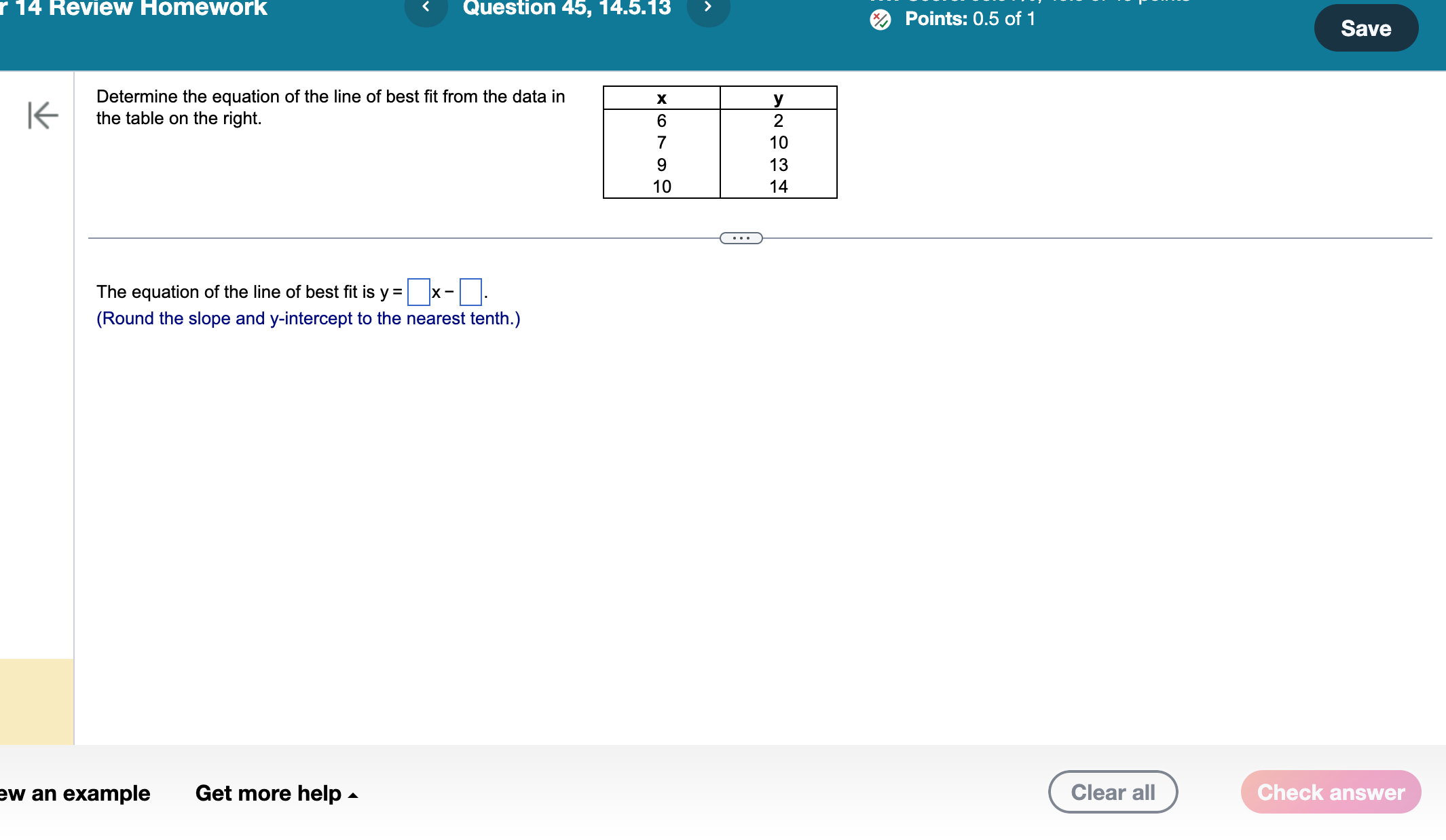 Determine the equation of the line of best fit from | Chegg.com