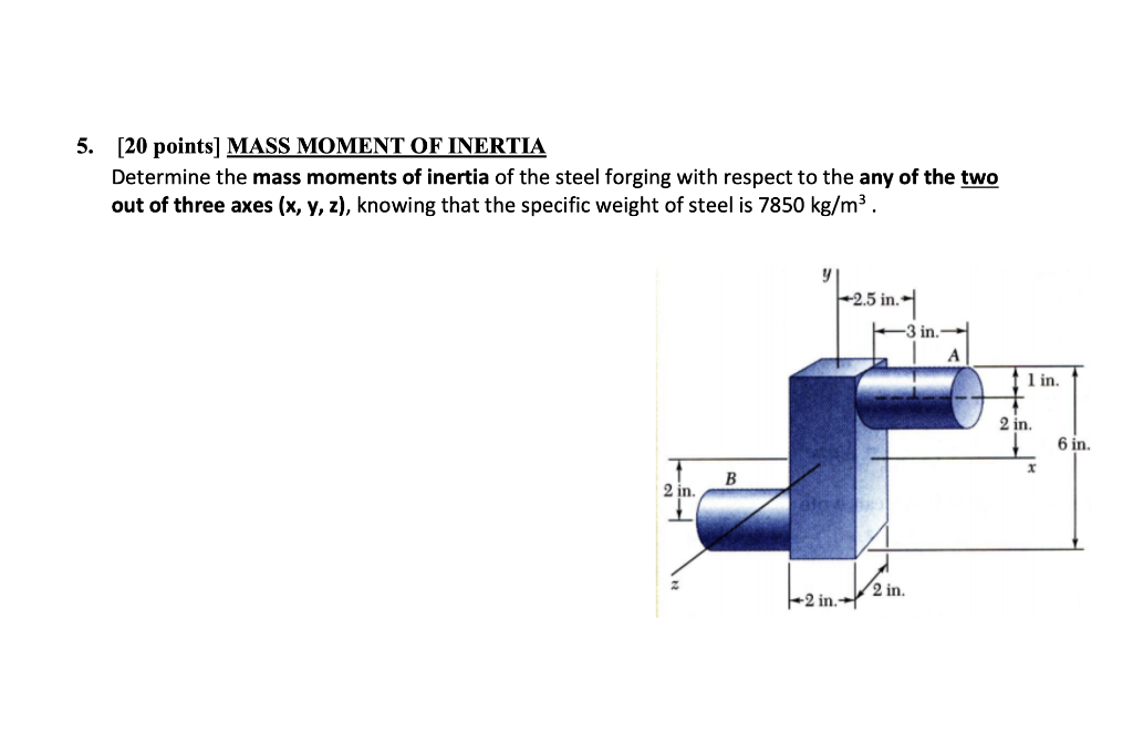 Solved 5. [20 points] MASS MOMENT OF INERTIA Determine the | Chegg.com
